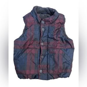 Gap baby plaid puffer vest Size 18-24 months